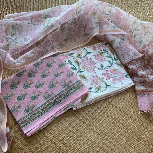 Kota 3 Piece Salwar Suit Material, Light Pink