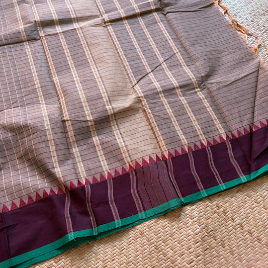 Chettinad Cotton Saree, Brown