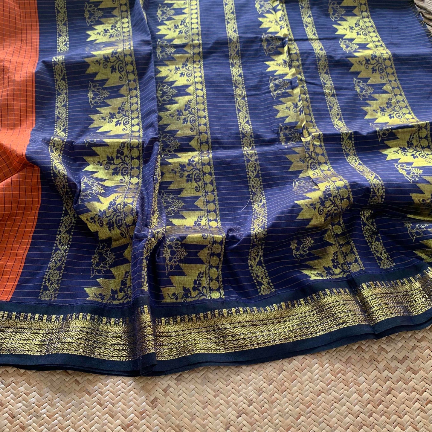 Brown, Kalyani Silk Cotton.