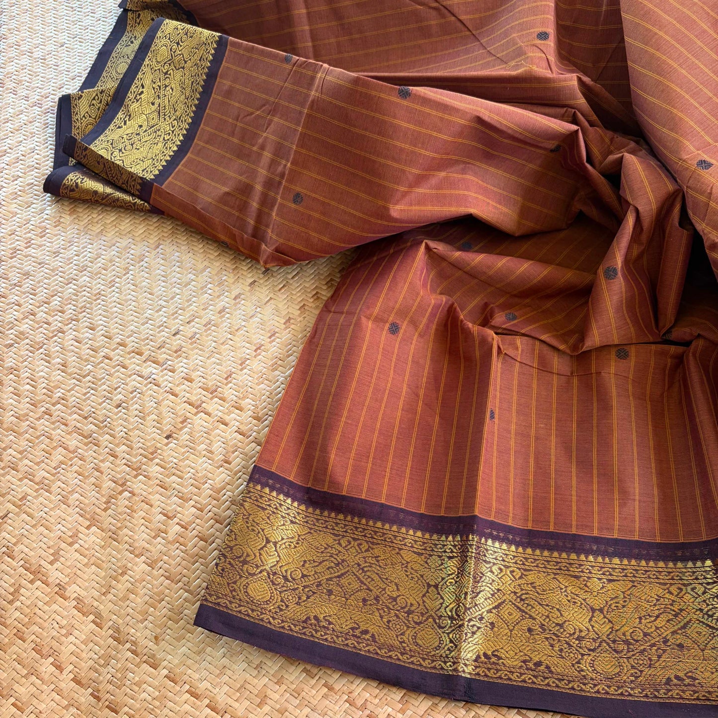 Chettinad Cotton Saree, Brown