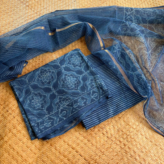 Kota 3 Piece Salwar Suit Material, Indigo