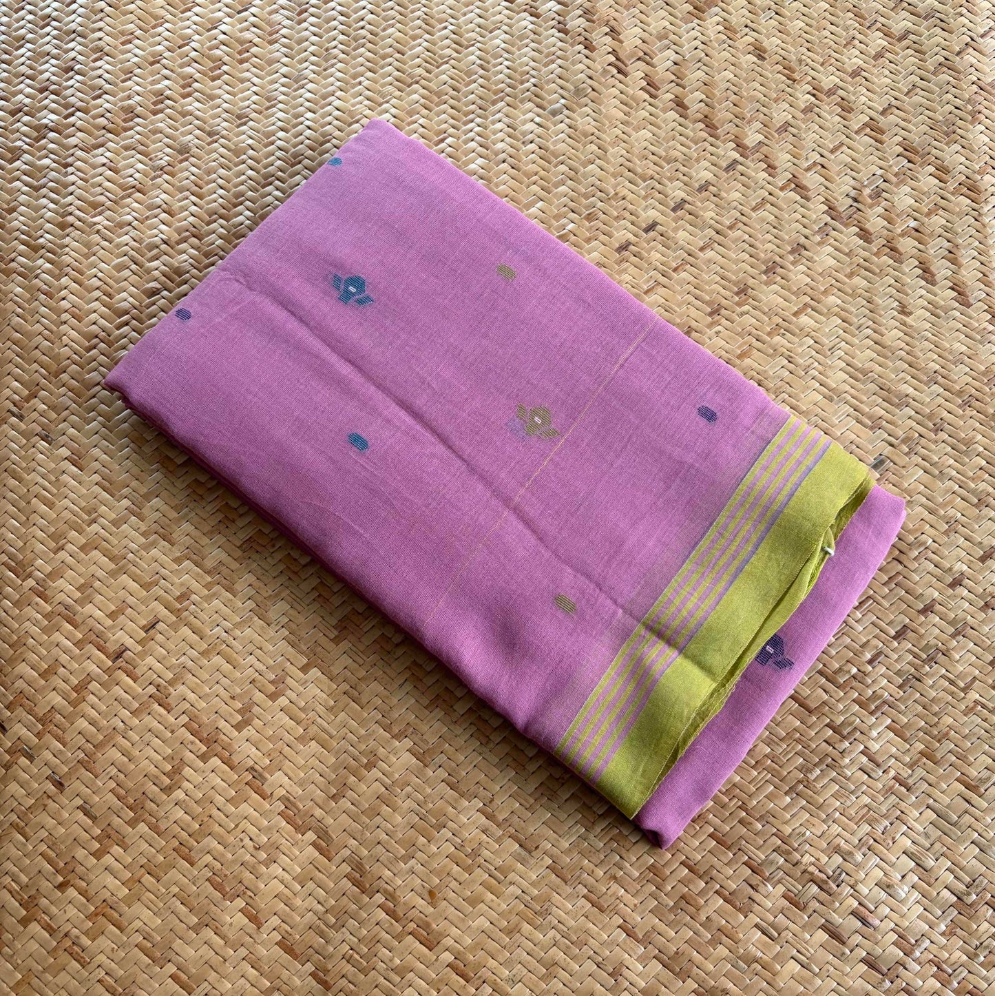 Dusty Pink Handwoven Jamdani Soft cotton Saree