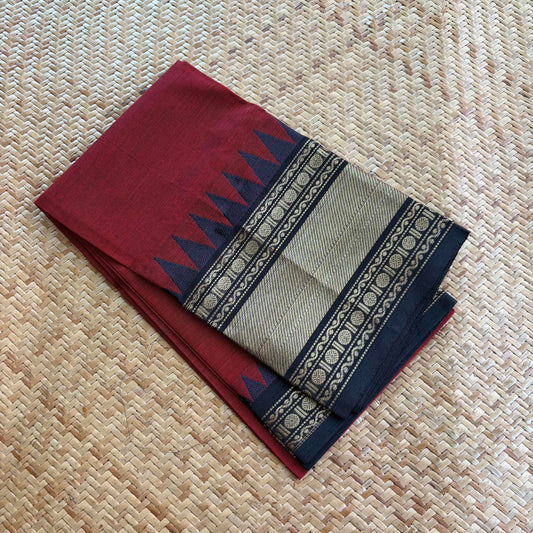 Maroon, Chettinad Cotton Blouse piece