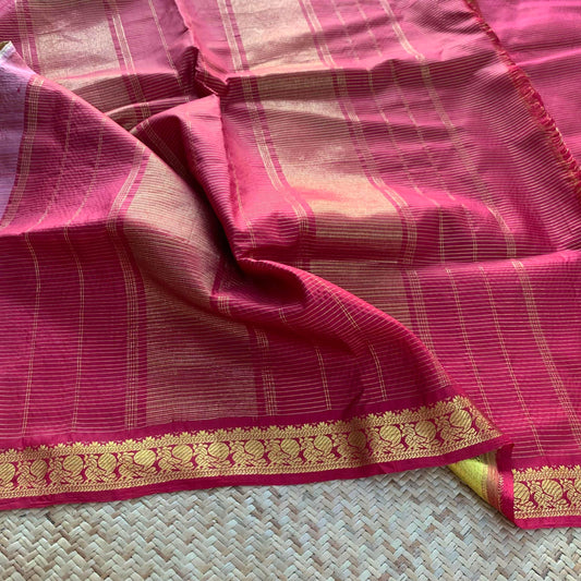 Yellow Kaikattu Sungadi On a Pure soft Kanchipuram Silk Saree