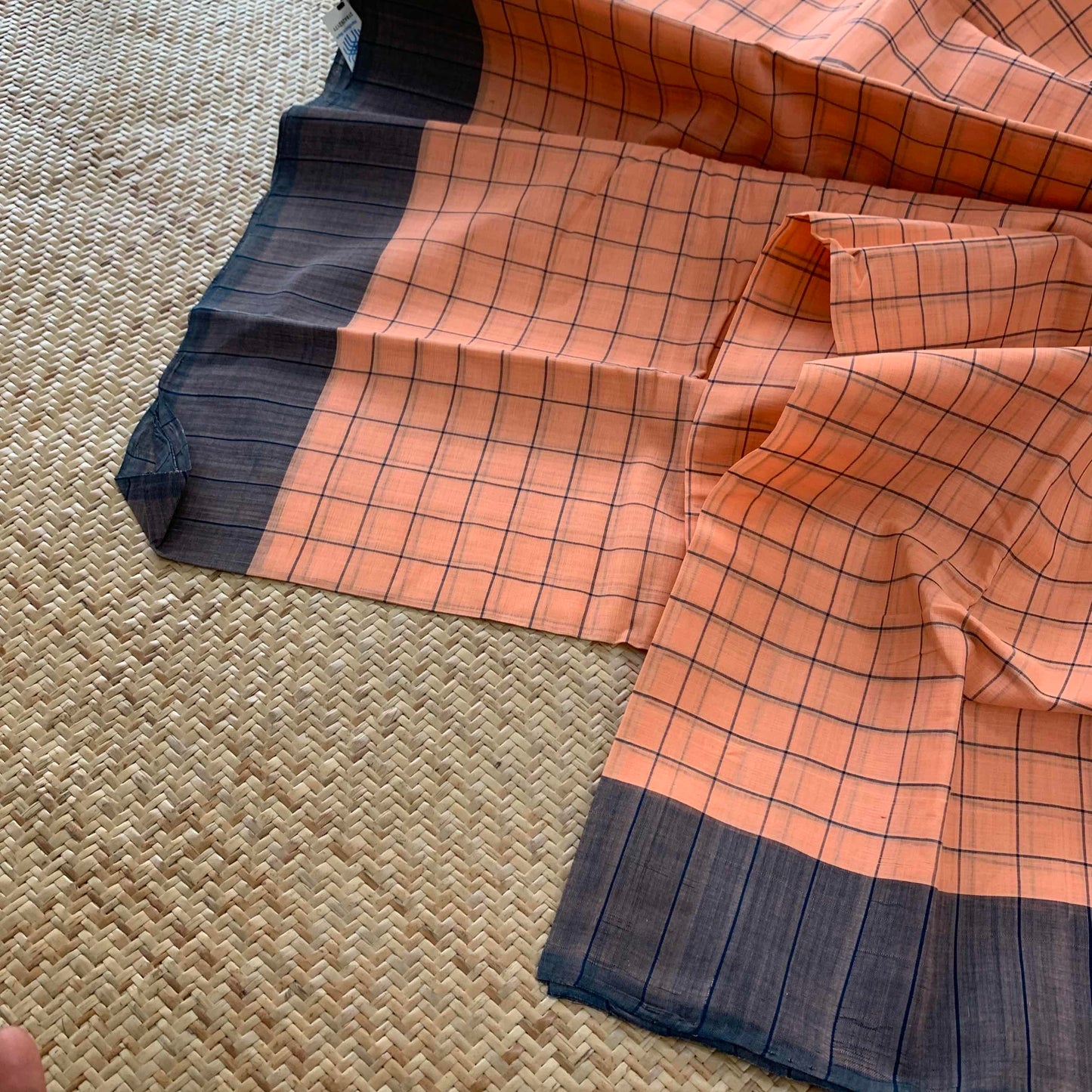 Arupukottai Handwoven Saree, Pastel Orange