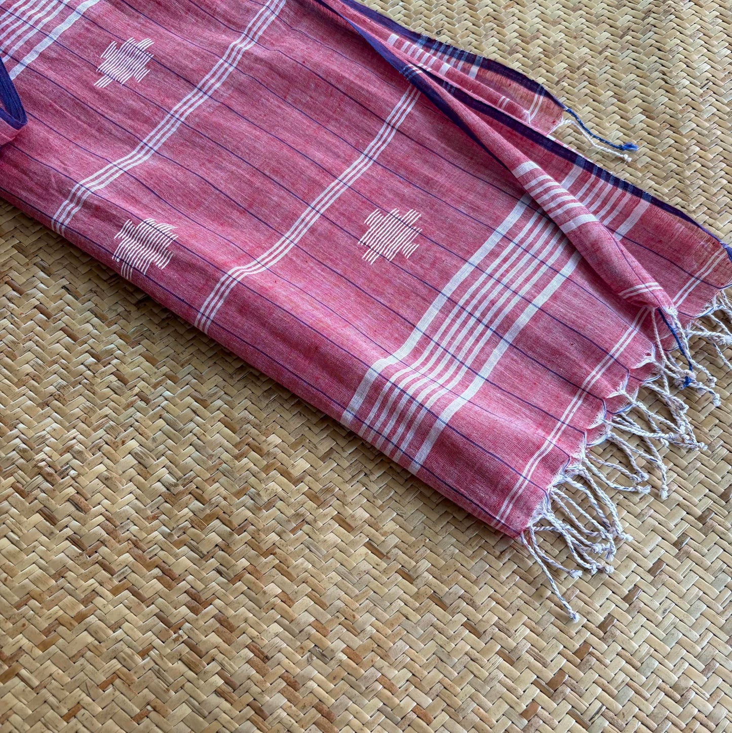 Onion Pink, Jamdani Cotton Handloom Dupatta