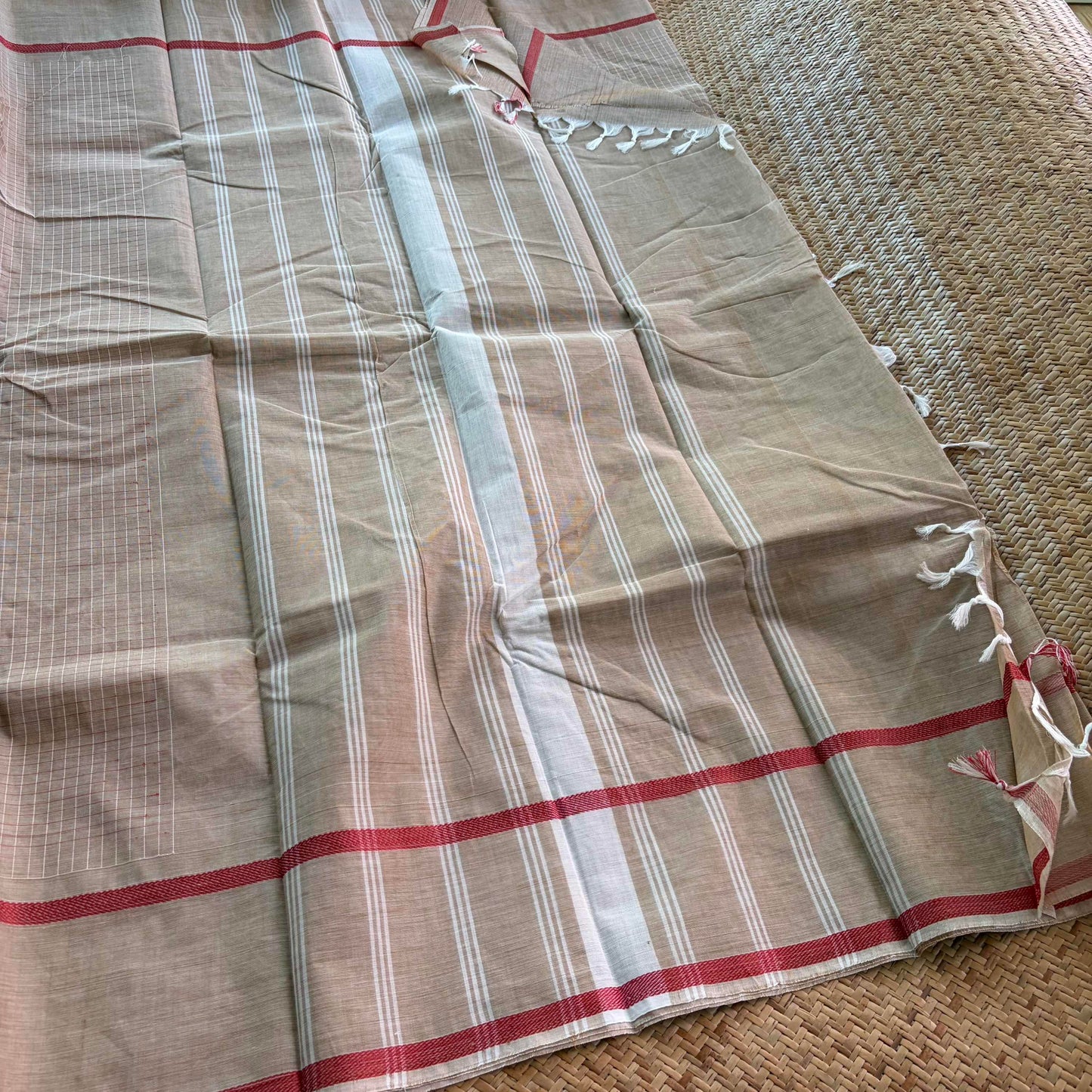 Chettinad Cotton Saree, Beige
