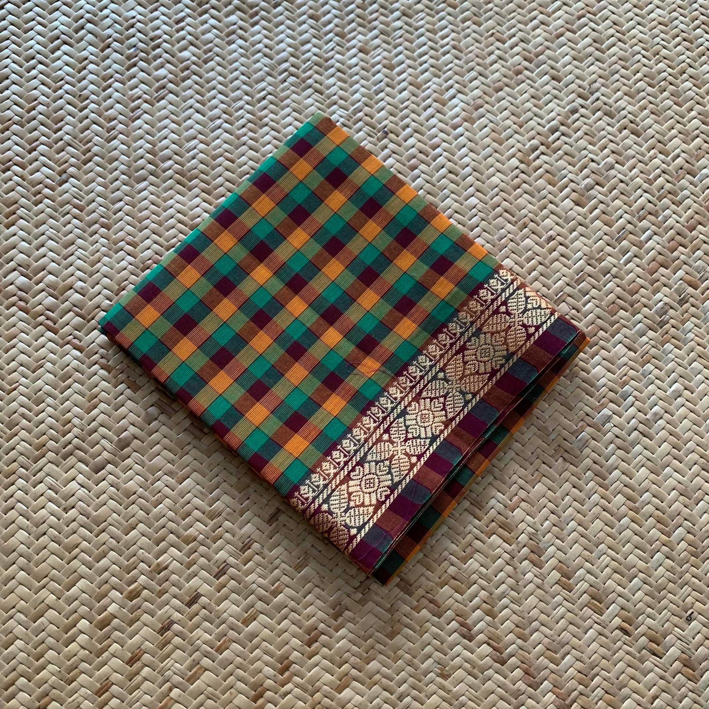 Multicoloured, Chettinad Cotton Blouse piece