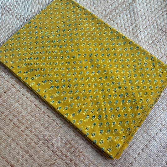 Ajrak Cotton Running Fabric, Mustard