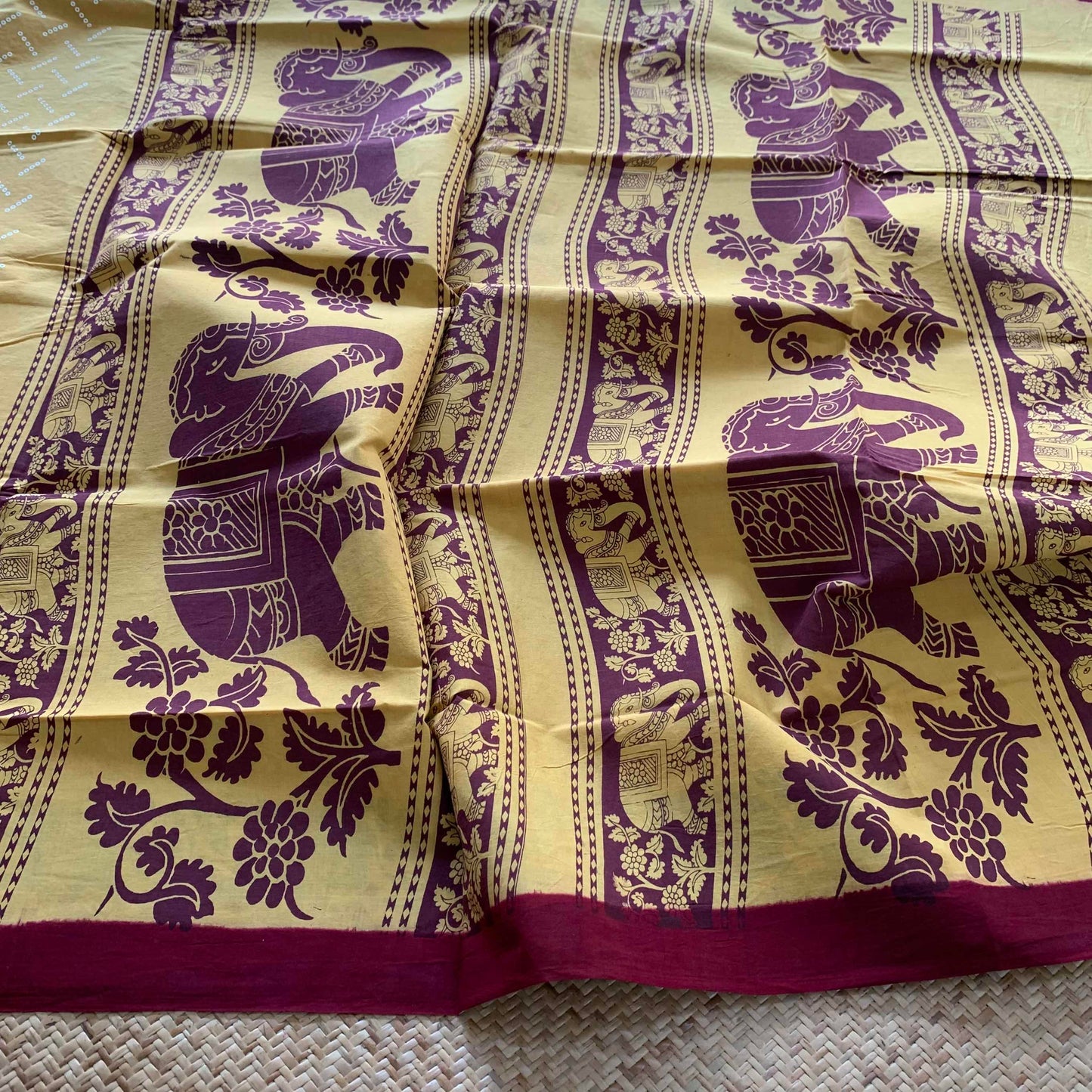 Sungudi print,Mustard