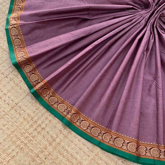 Purple Thread Border, Chettinad Cotton Saree