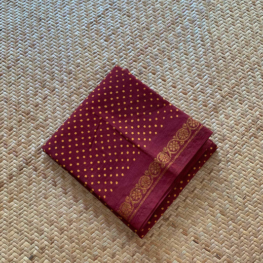 Brown Wax Printed Cotton Blouse piece