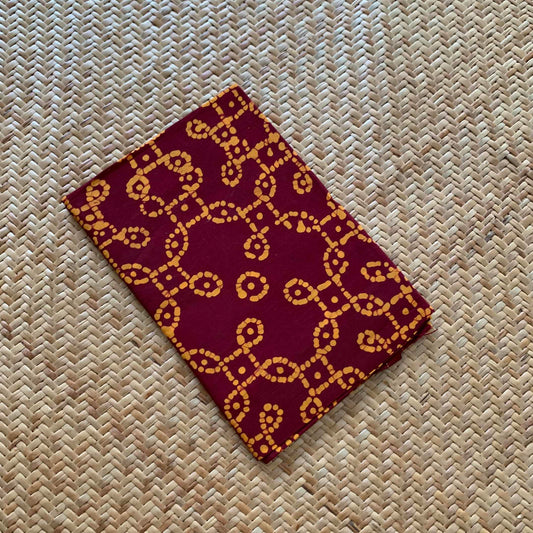 Maroon Wax Printed  Cotton Blouse piece