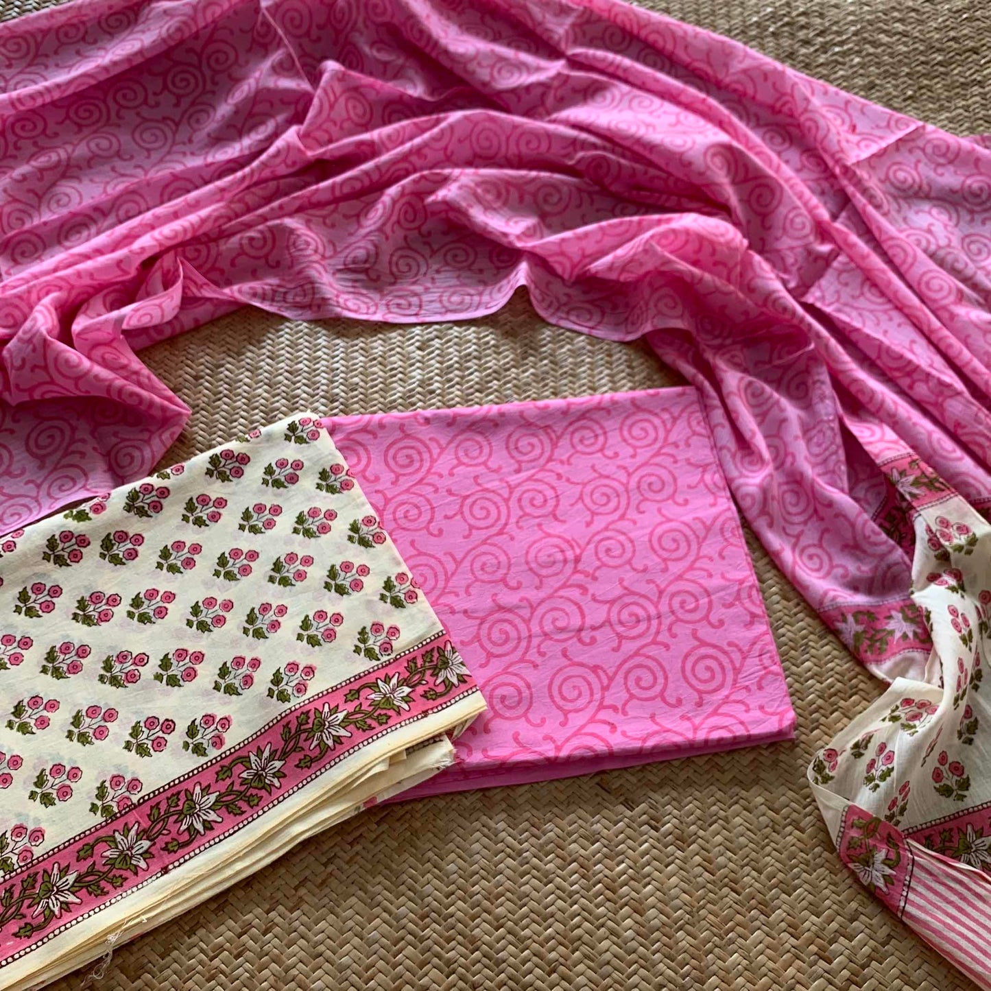 Mul Mul Cotton 3 Piece Salwar Suit Material, Pastel Yellow