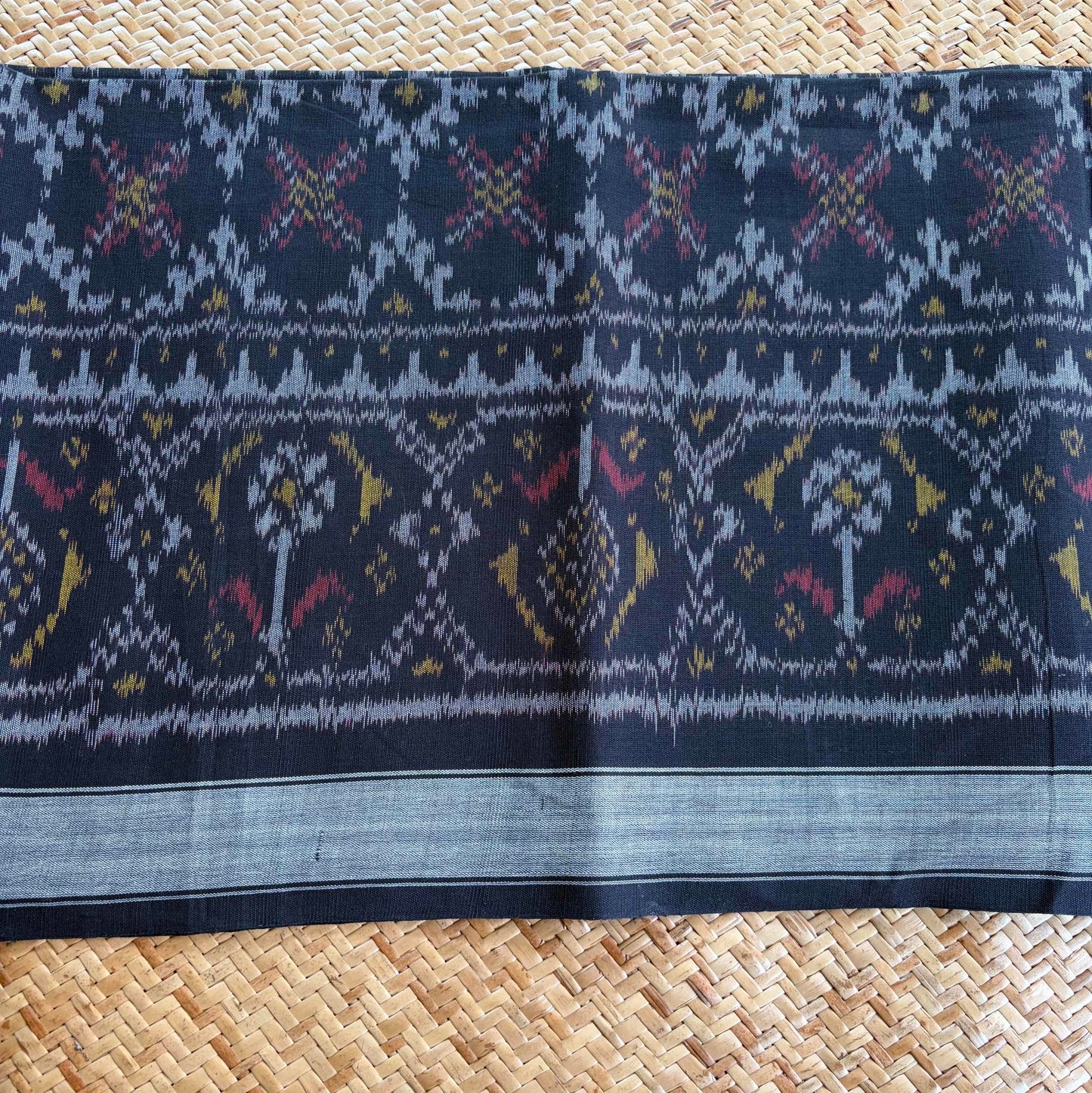 Black, Genuine Patola Cotton Handloom Dupatta