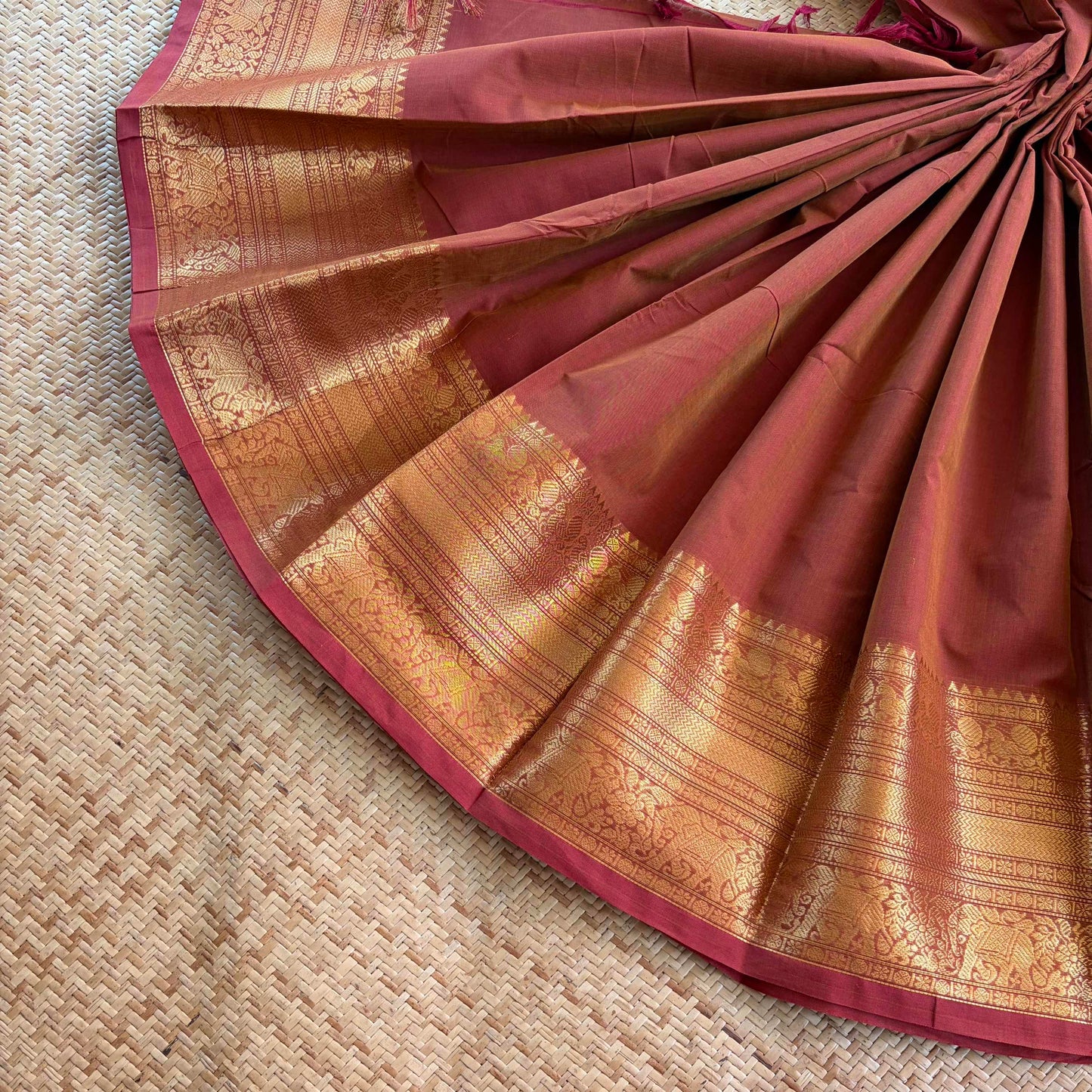 Chettinad Cotton Saree, Brown