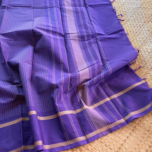 Chettinad Cotton Saree, Purple