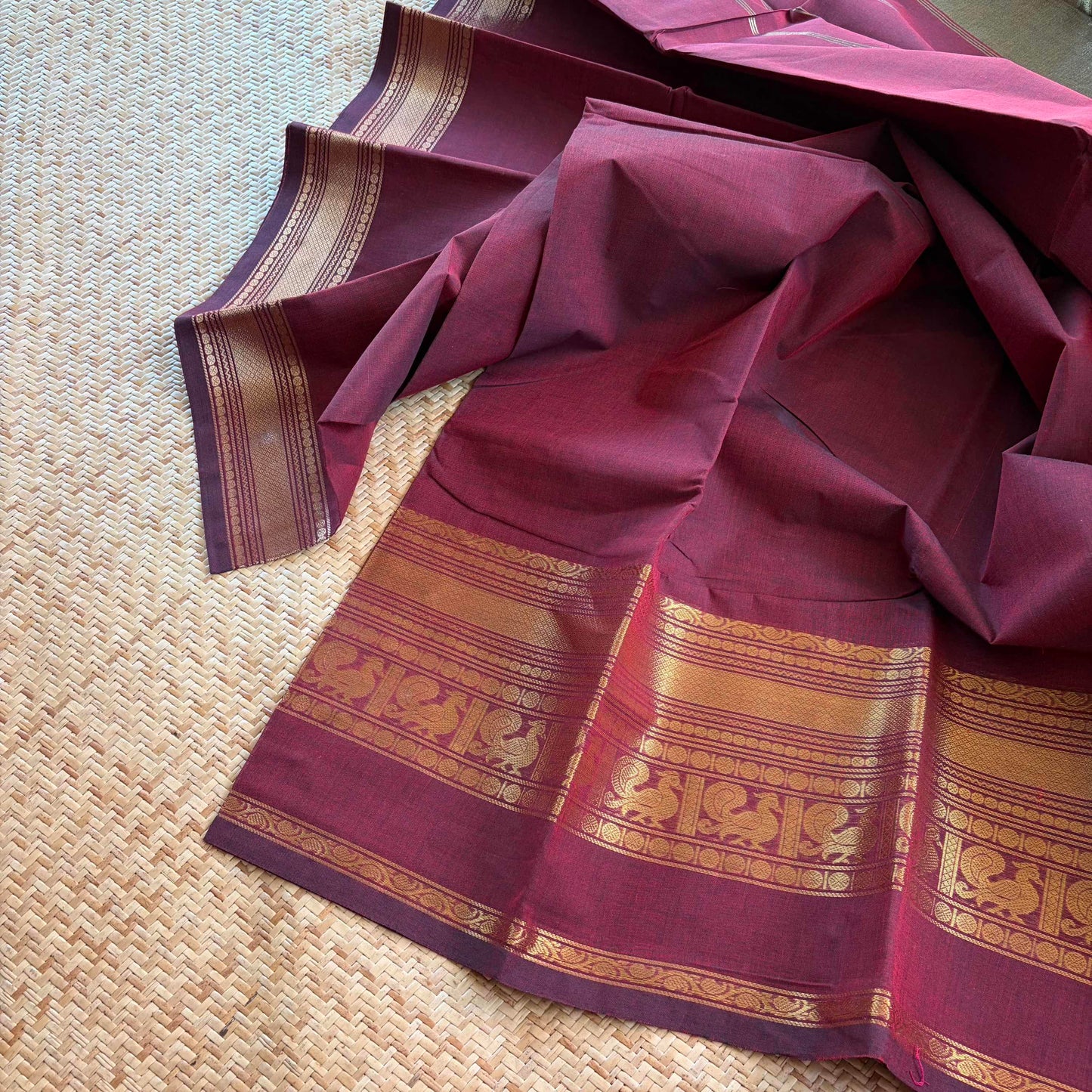 Chettinad Cotton Saree, Maroon