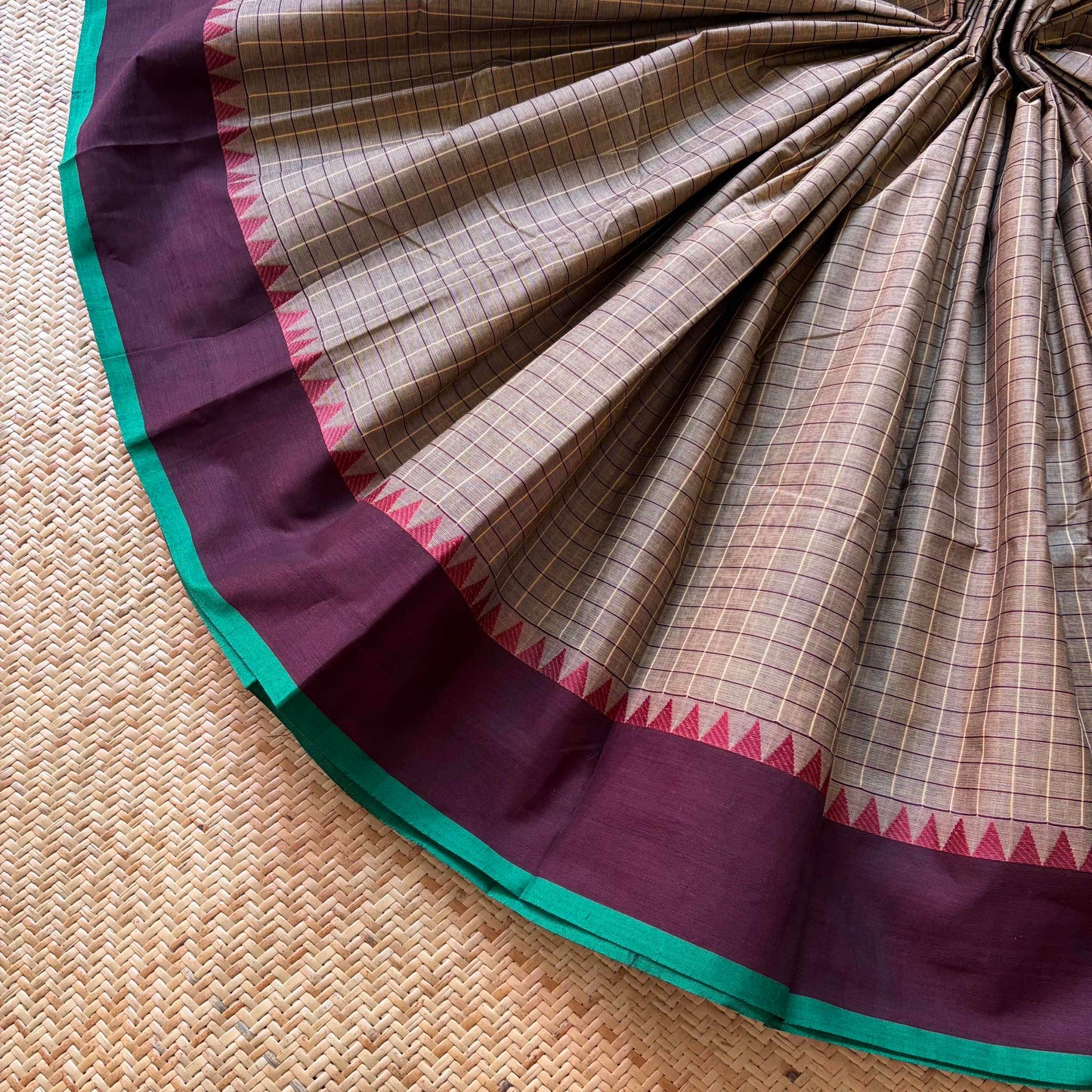 Chettinad Cotton Saree, Brown