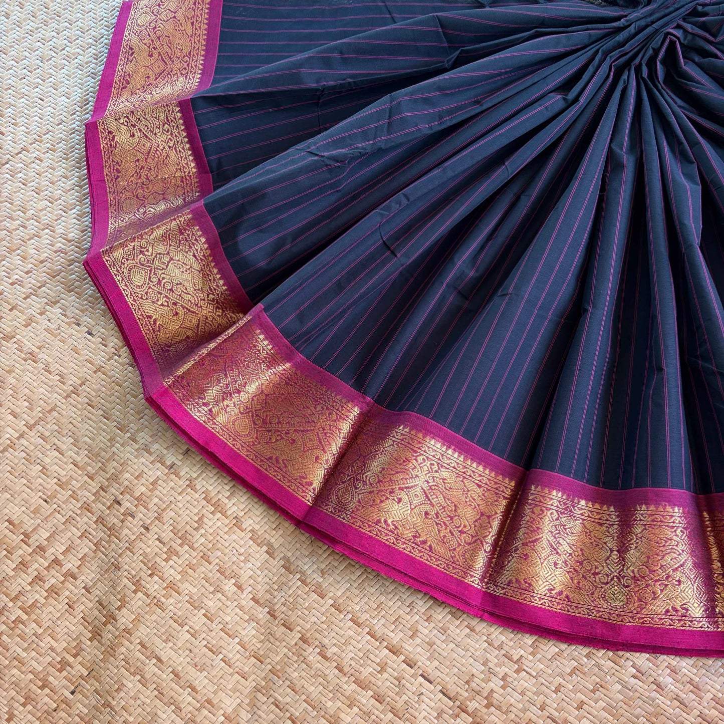 Chettinad Cotton Saree, Black