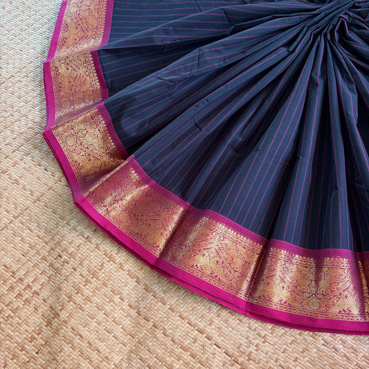 Chettinad Cotton Saree, Black