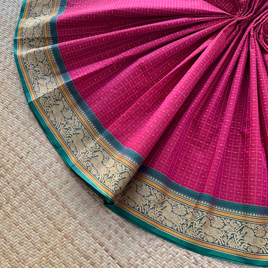 Lakshadeepam cotton saree, Maroon