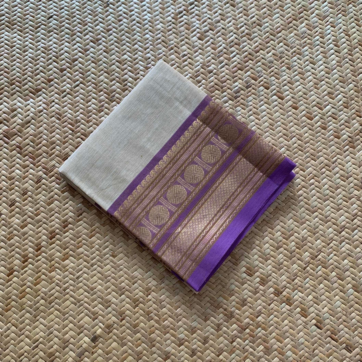 Beige, Chettinad Cotton Blouse piece