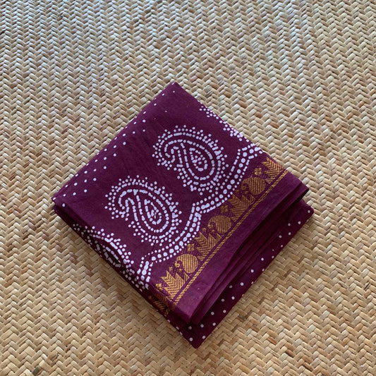 Beetle nut Brown Wax Printed Cotton Blouse piece