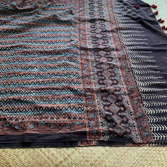 Ajrak Hand block Print, Dupatta