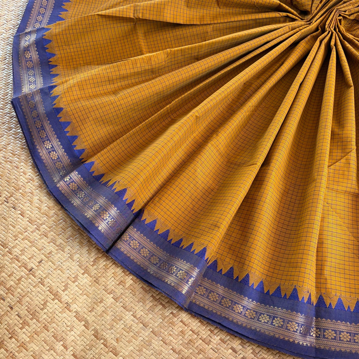 Chettinad Cotton Saree, Mustard