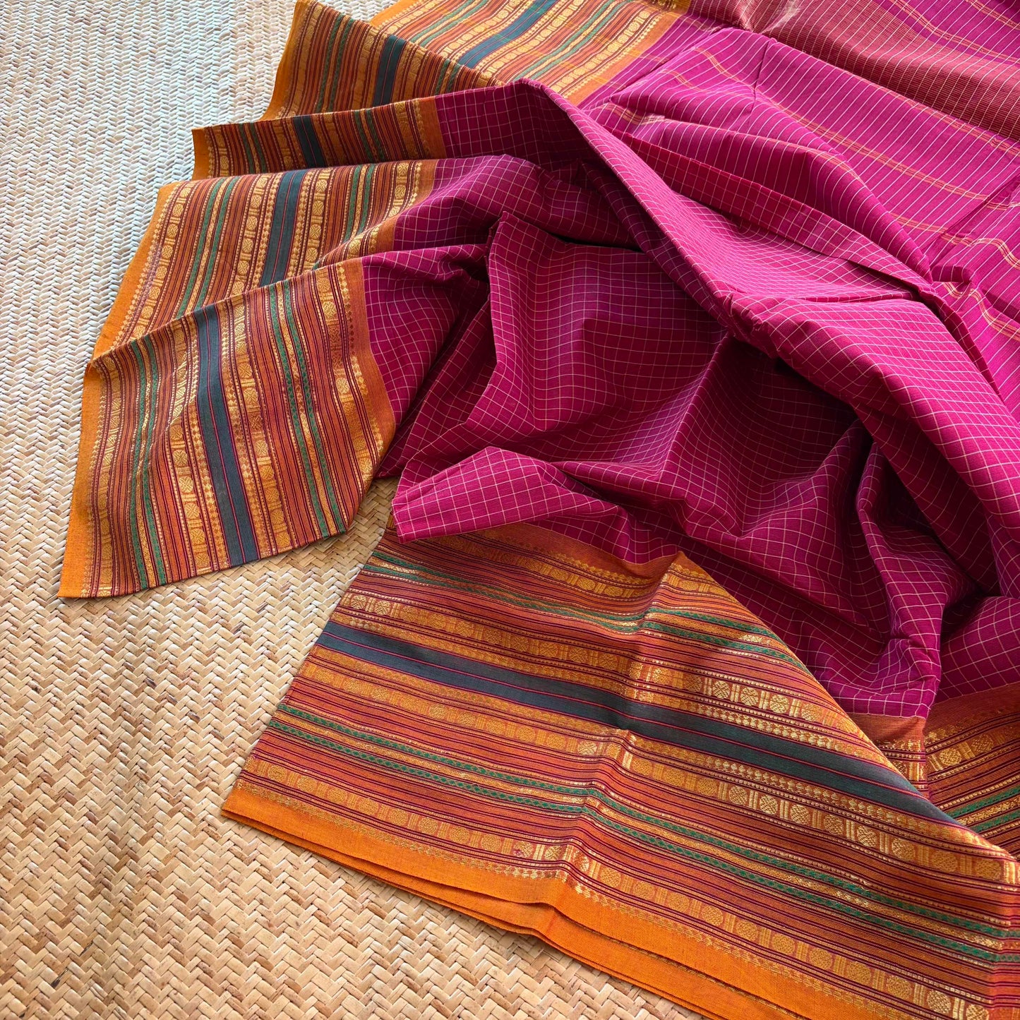 Chettinad Cotton Saree, Maroon