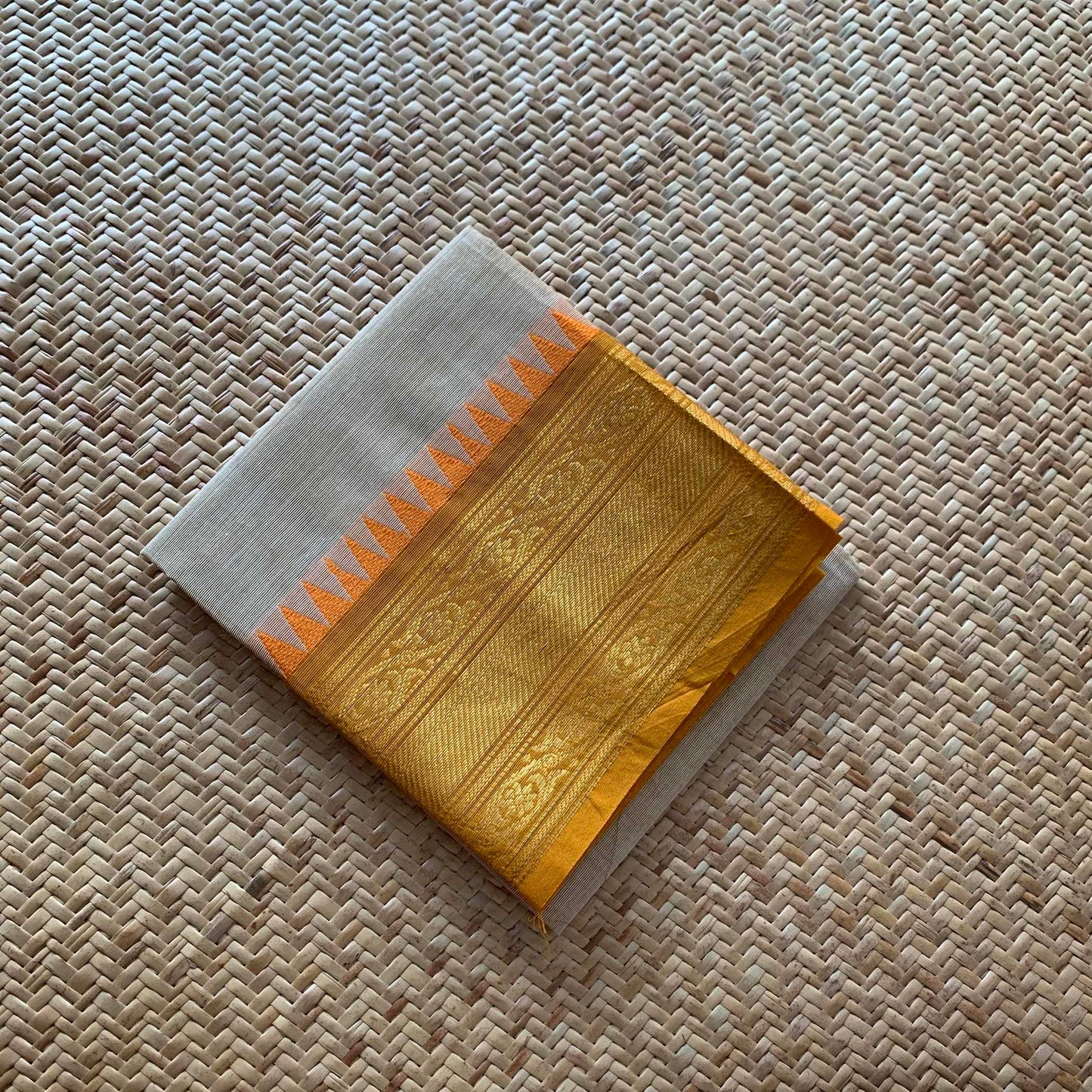 Beige, Chettinad Cotton Blouse piece