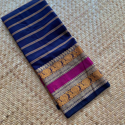 Navy Blue, Chettinad Cotton Blouse piece