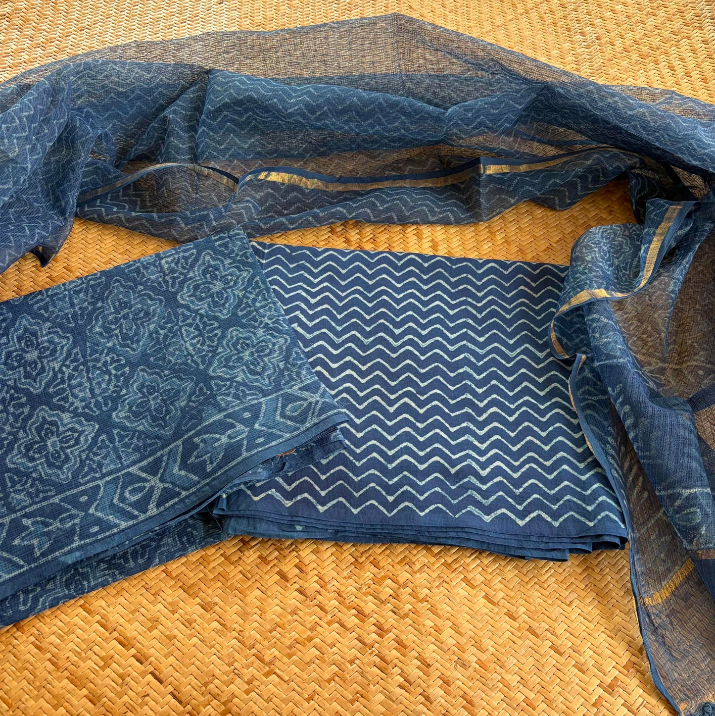 Kota 3 Piece Salwar Suit Material, Indigo
