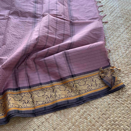 Lakshadeepam cotton saree, Lavender