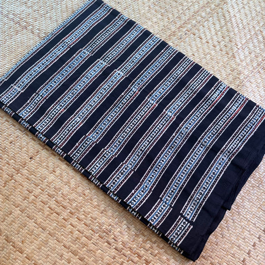 Ajrak Cotton Running Fabric, Black