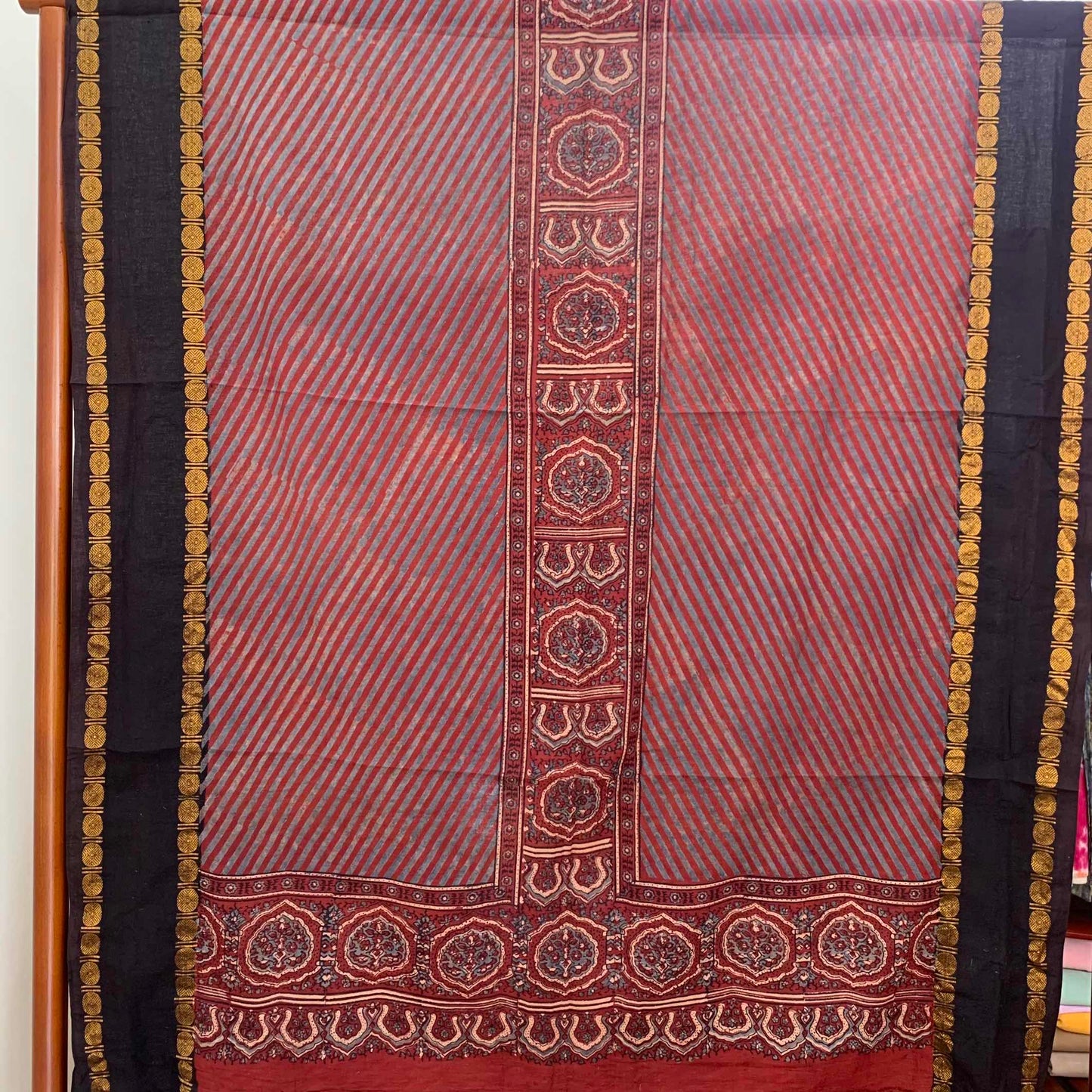 Ajrak Sungudi 2 Piece Salwar Suit Material, Red