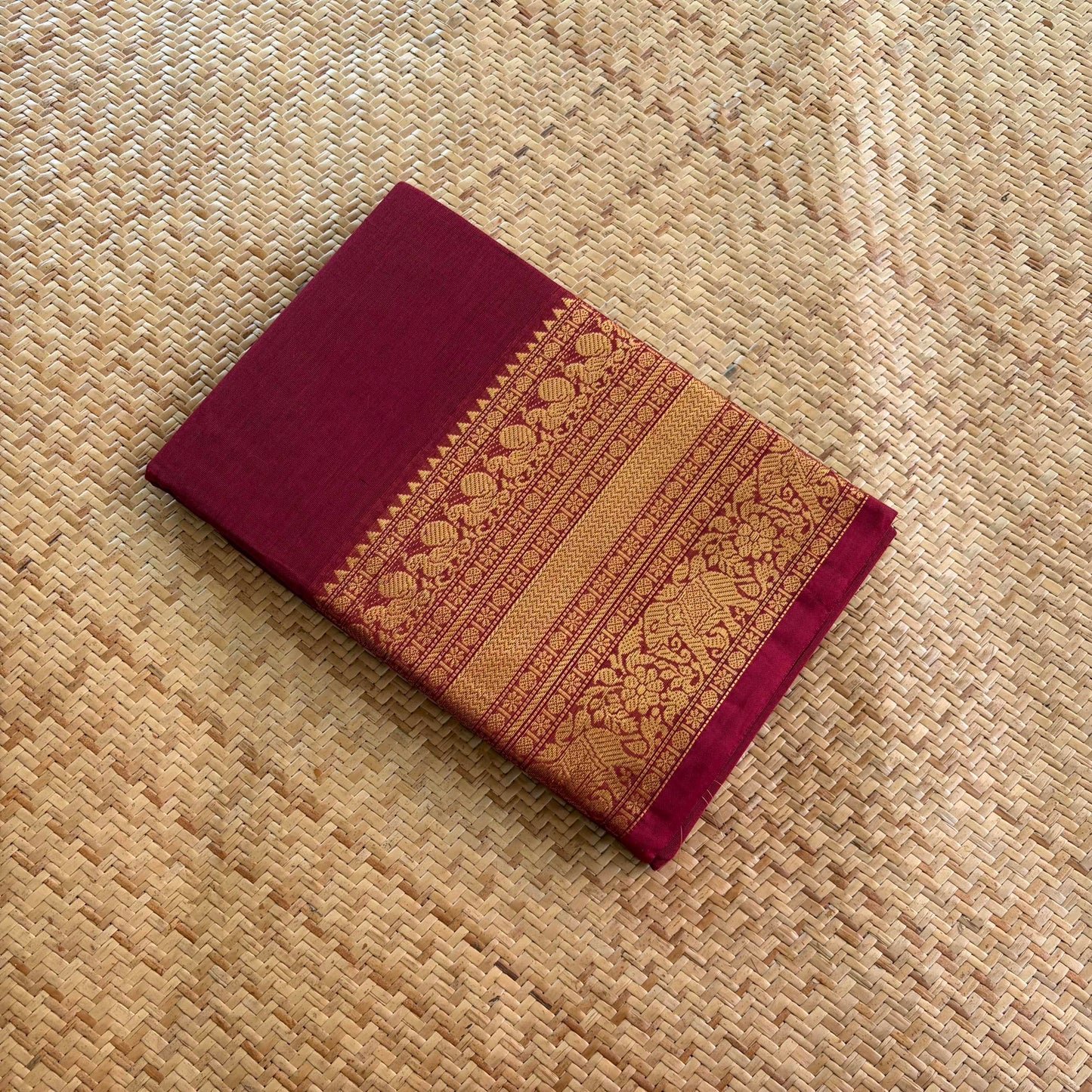 Chettinad Cotton Saree, Maroon