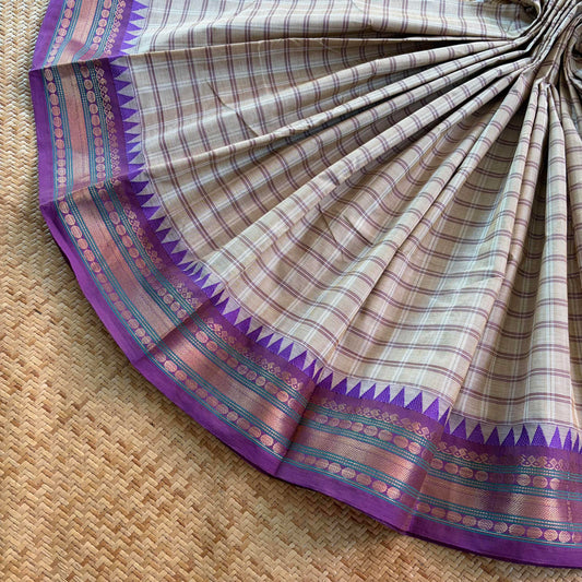 Chettinad Cotton Saree, Beige