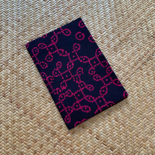 Navy Blue Wax Printed  Cotton Blouse piece