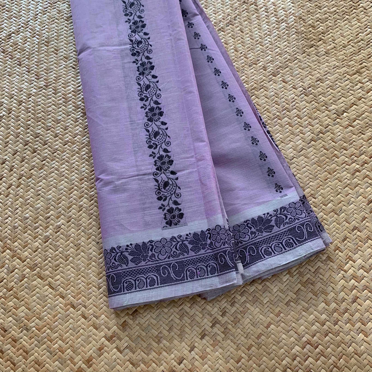 Purple, Hand woven Cotton Fabric Cut piece