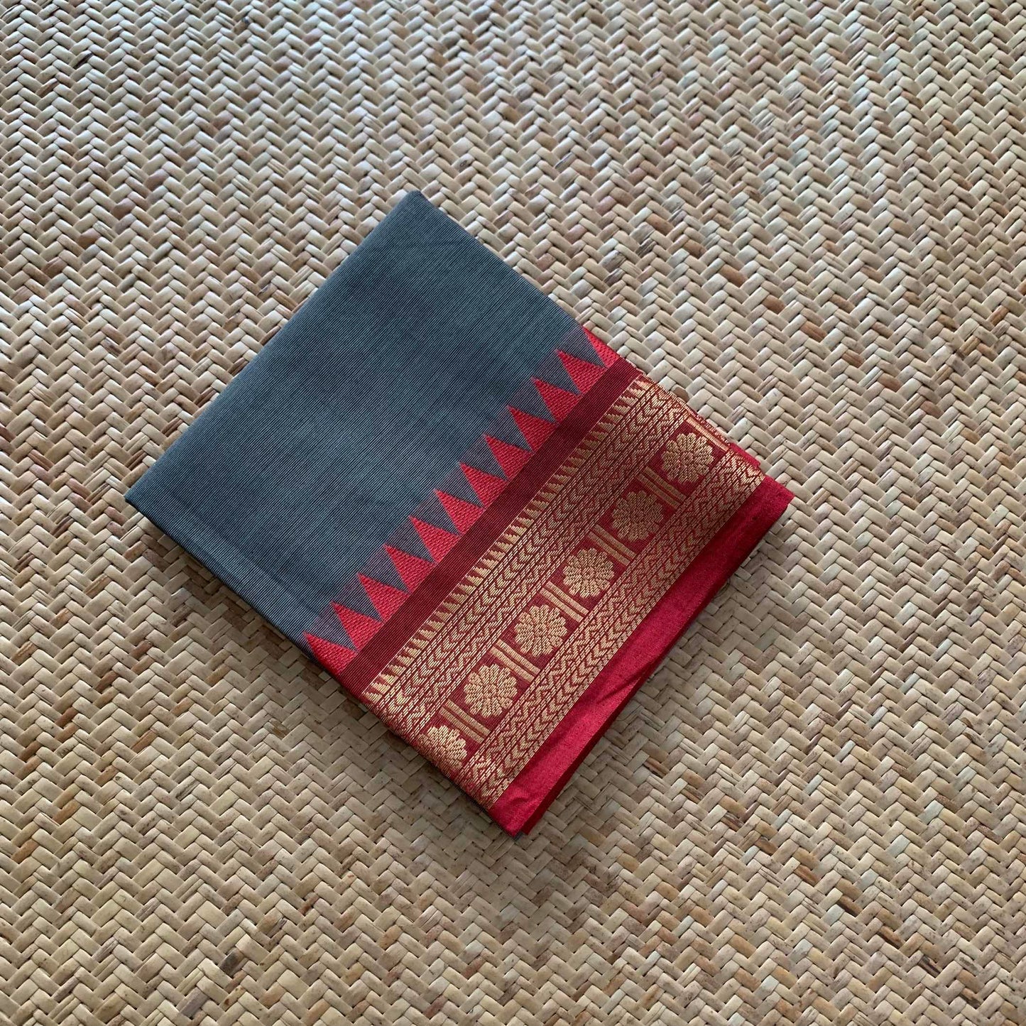 Grey, Chettinad Cotton Blouse piece