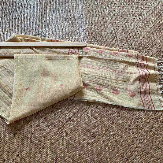 Sandal, Jamdani Cotton Handloom, Dupatta