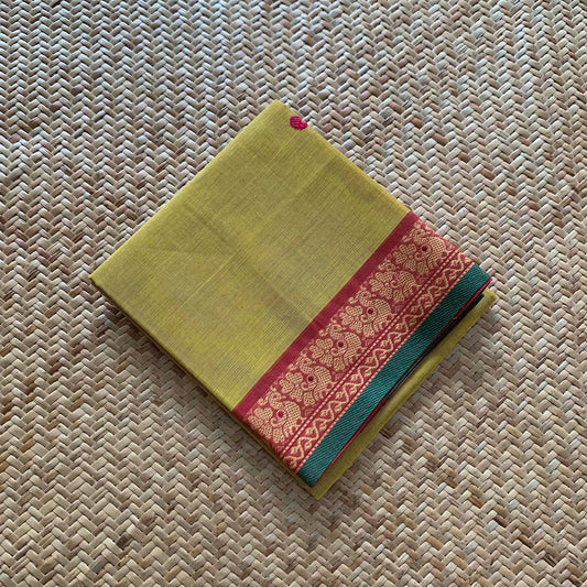 Lime, Chettinad Cotton Blouse piece