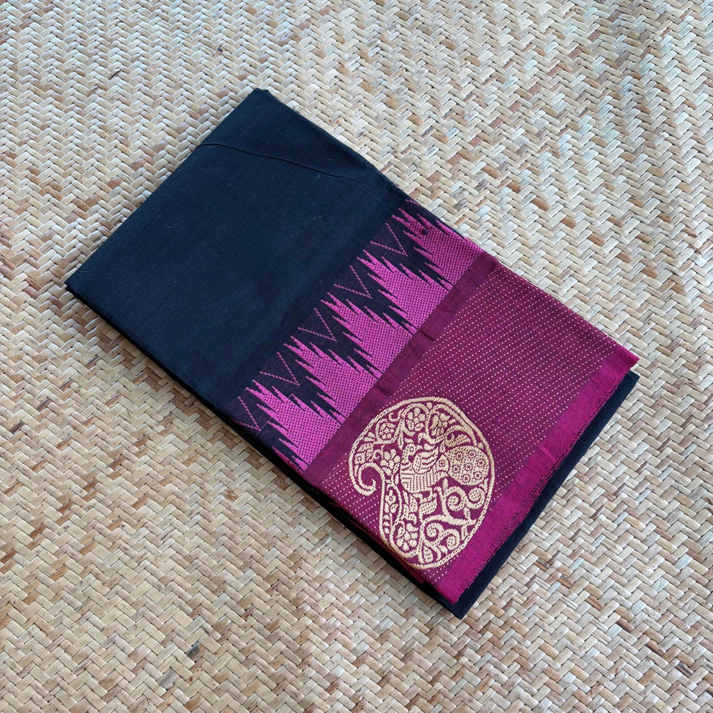 Black, Chettinad Cotton Blouse piece