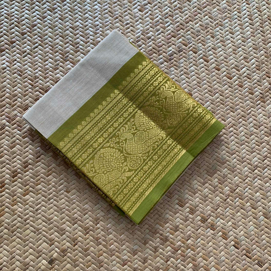 Beige, Chettinad Cotton Blouse piece