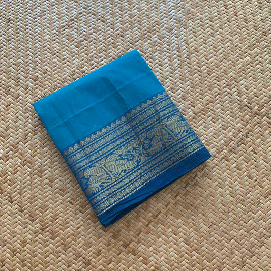 Blue, Chettinad Cotton Blouse piece