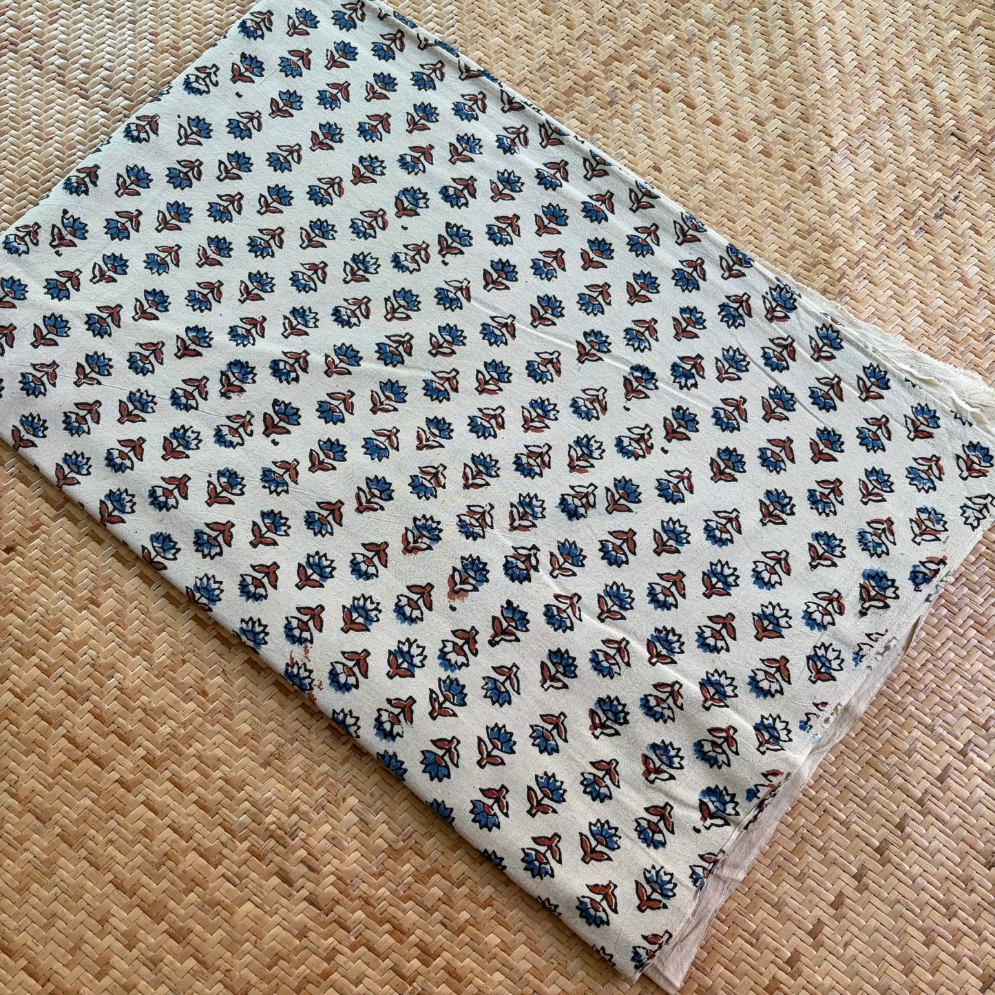 Ajrak Cotton Running Fabric, White