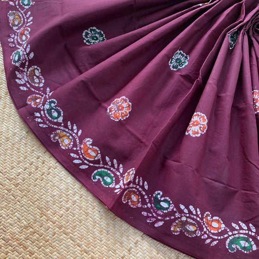 Beetle nut Brown Wax Acrylic Print Sungudi Saree