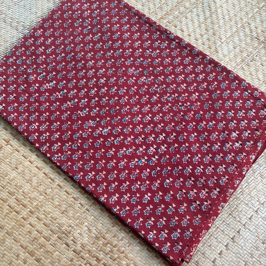 Ajrak Cotton Running Fabric, Red